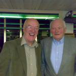 Sean Faloon with Wesley Burrowes, author of Affluence, at the old Lyric Theatre, Belfast